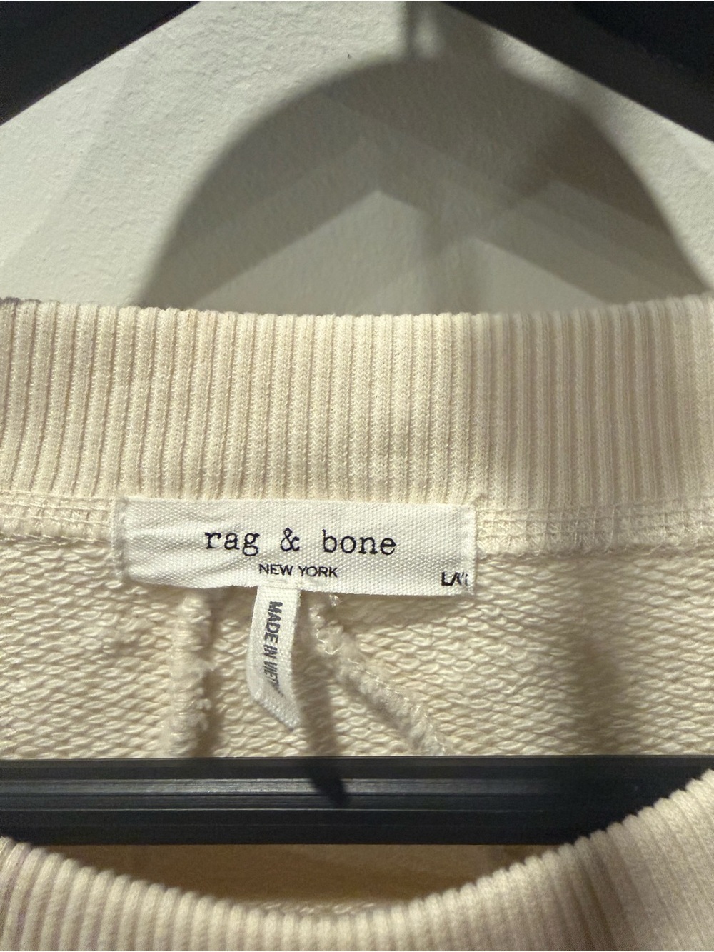 rag & bone Cream Crewneck Sweatshirt with Red "MORE LOVE" Embroidery - Picture 4 of 6